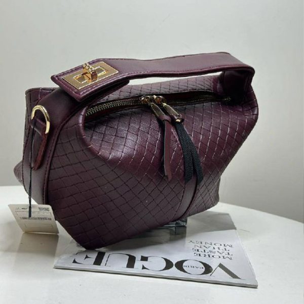 کیف دستی چرم زرشکی زارا