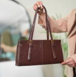کیف مجلسی چرم قهوه ای زارا