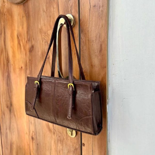 کیف مجلسی چرم قهوه ای زارا